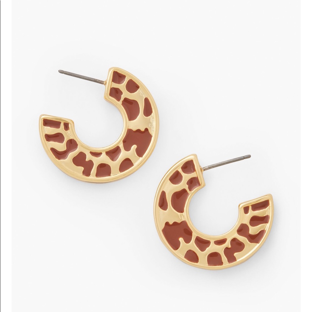 Talbots leopard hoop earrings